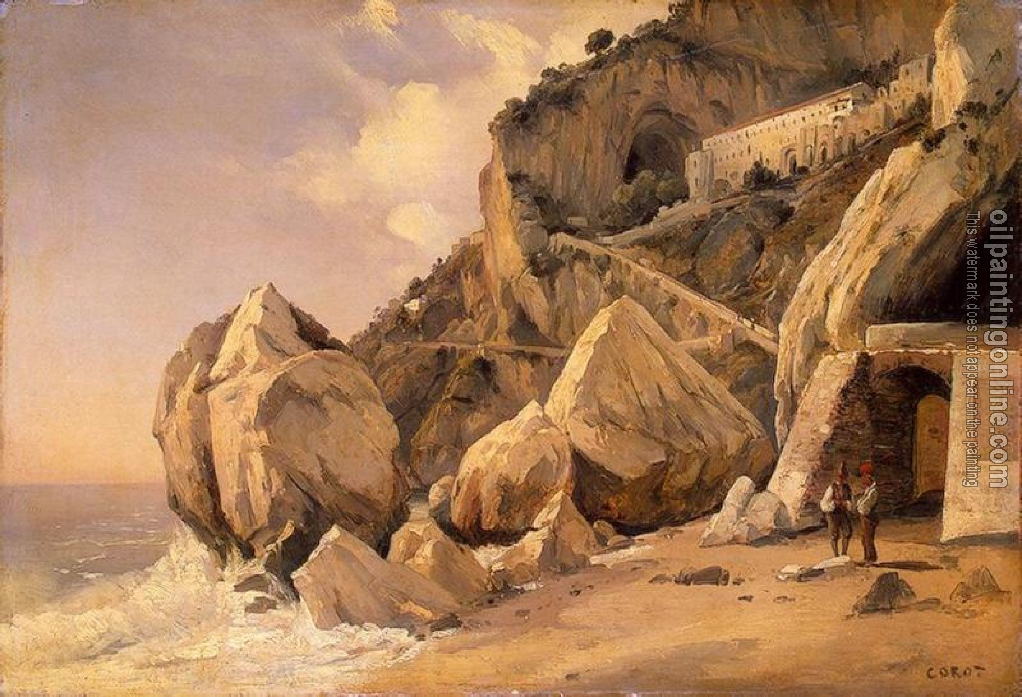 Corot, Jean-Baptiste-Camille - Rocks in Amalfi